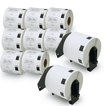 62mm x 15.2m 10 Rolls Compatible Brother DK-2212 2-3//7 x 50 Continuous Length Matte Film Tape with Two Refillable Cartridge Frame BETCKEY